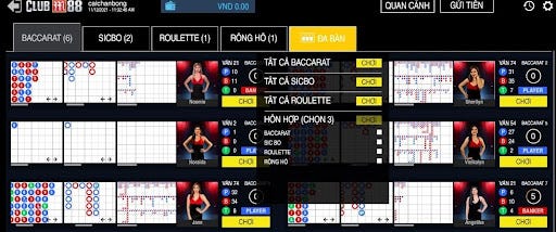 Baccarat đa bàn tại Club M88
