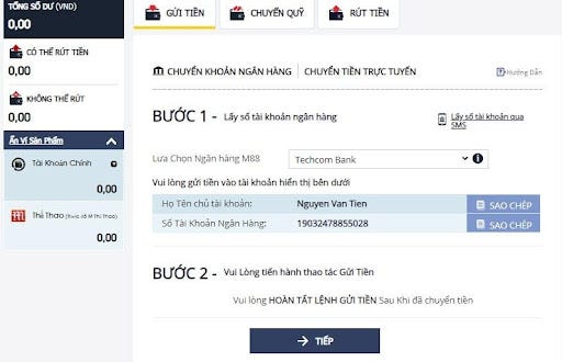 Bước 3 - Nạp tiền